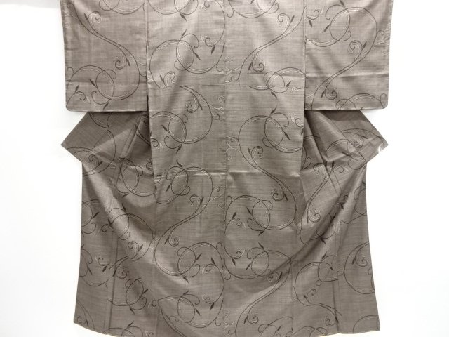 JAPANESE KIMONO / DORO OSHIMA TSUMUGI / UNUSED / WOVEN ARABESQUE / 5MARUKI
